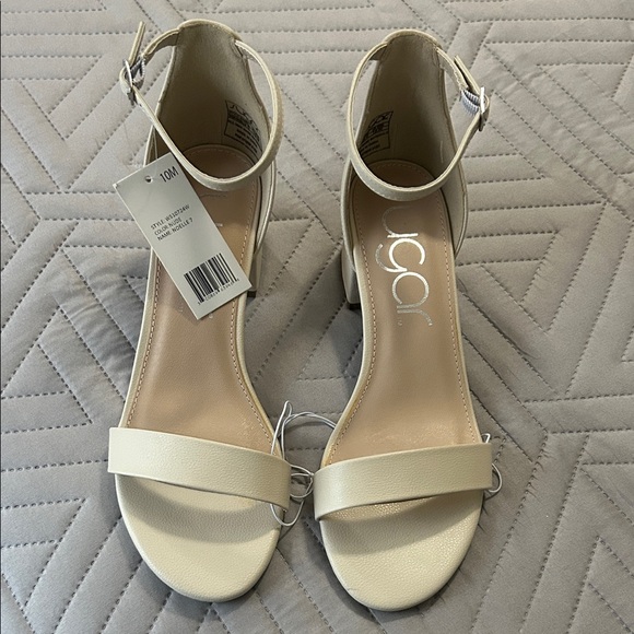 💕5/$15 Sugar Beige Ankle-Strap Block Heel Sandals - Picture 2 of 6